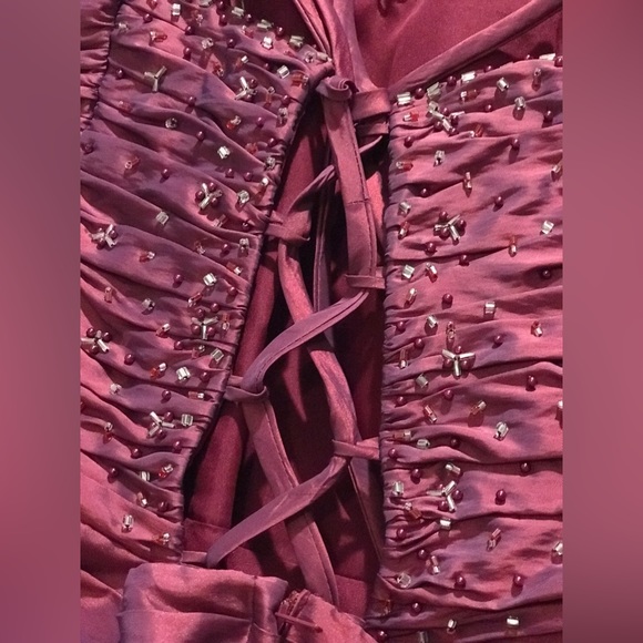 Beautiful Burgundy gown for sale - prom or bridal events it’s yours - Picture 4 of 13